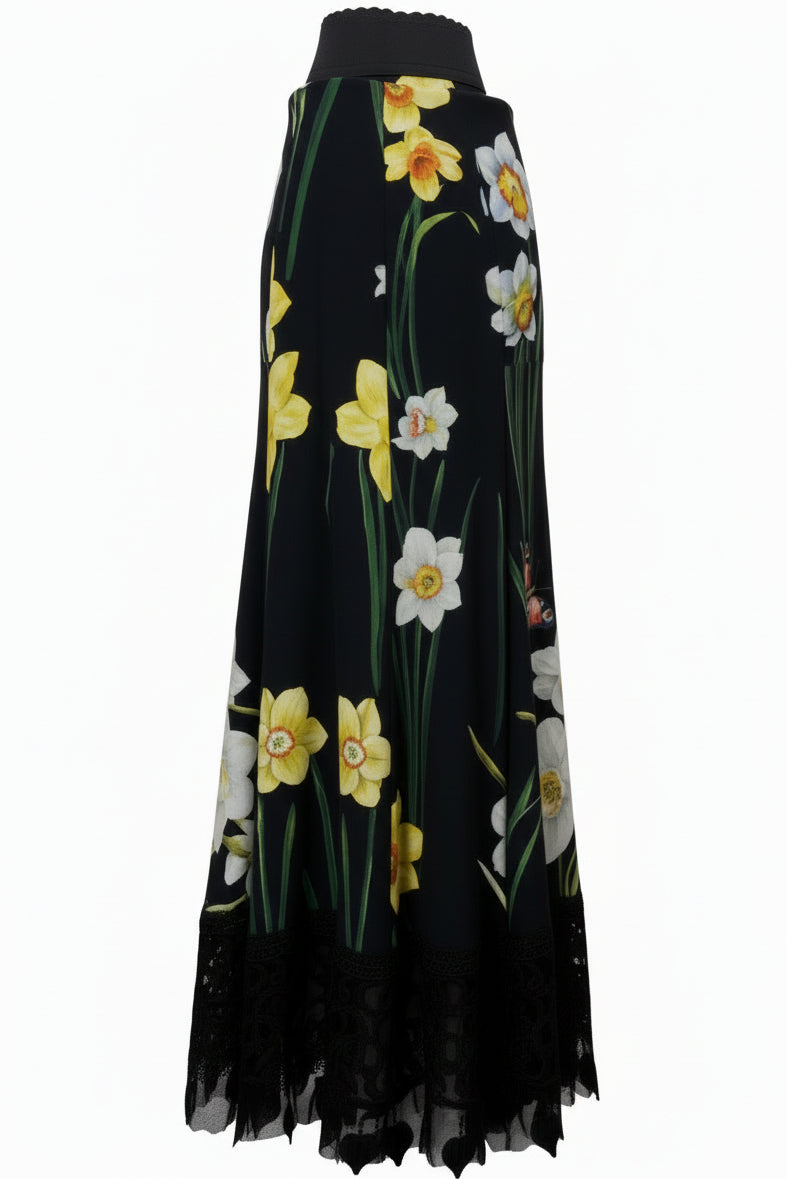 DOLCE&GABBANA Flowers Skirt Black