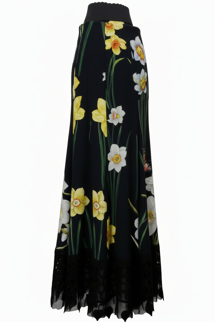 DOLCE&GABBANA Flowers Skirt Black