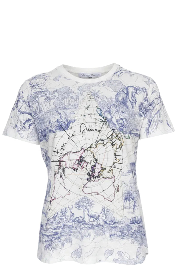 CHRISTIAN DIOR T-shirt Around The World Blanc