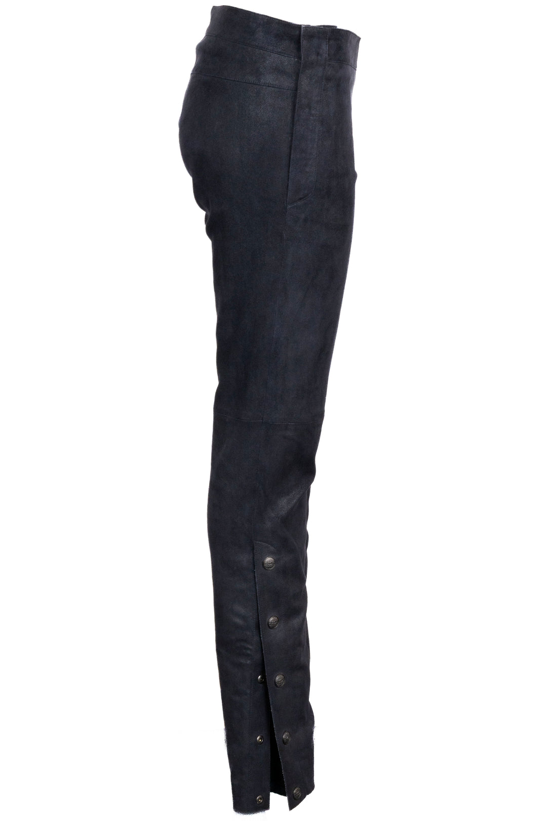 CHANEL Pantalon Daim Bleu Daim Marine