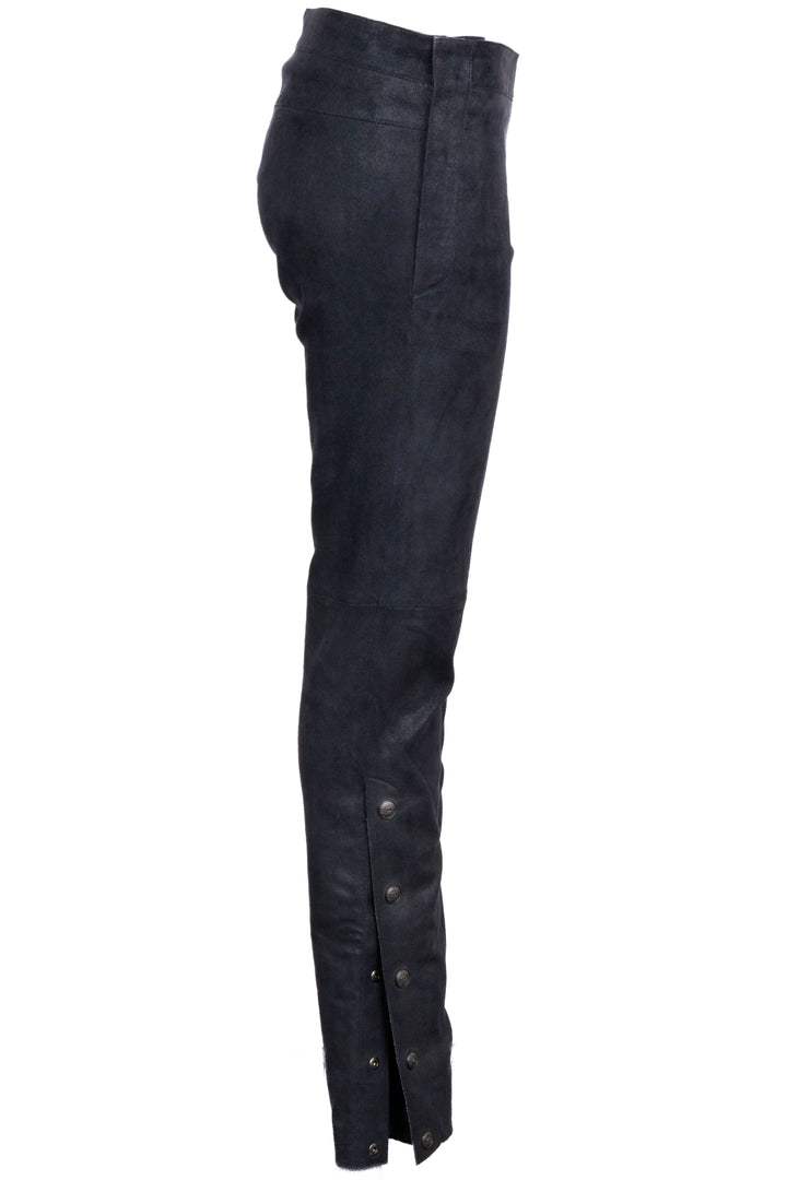 CHANEL Pantalon Daim Bleu Daim Marine