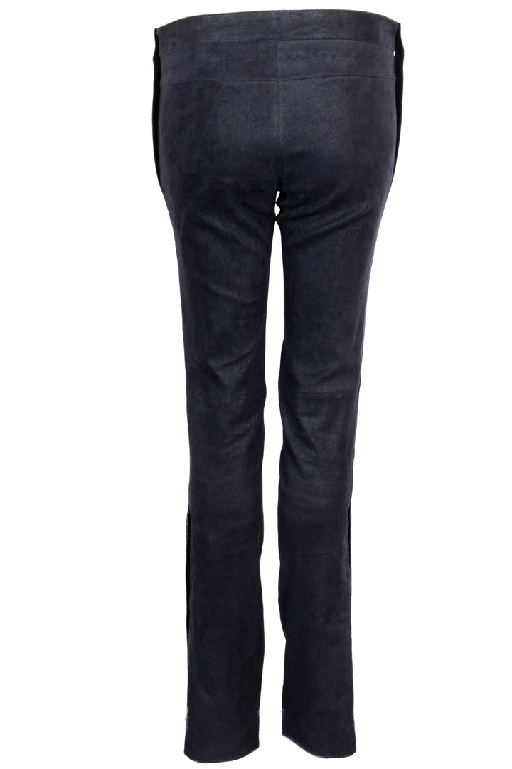 CHANEL Pantalon Daim Bleu Daim Marine