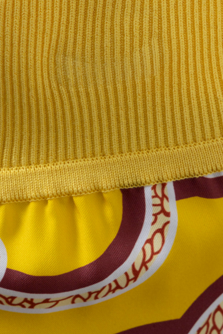 HERMÈS Silk Carré Skirt Yellow