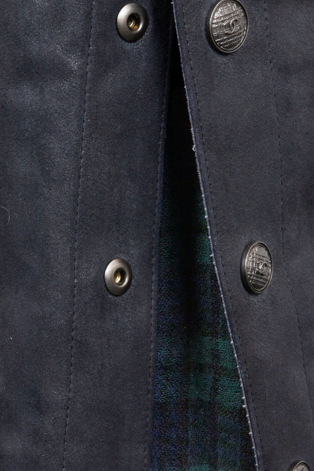 CHANEL Pantalon Daim Bleu Daim Marine