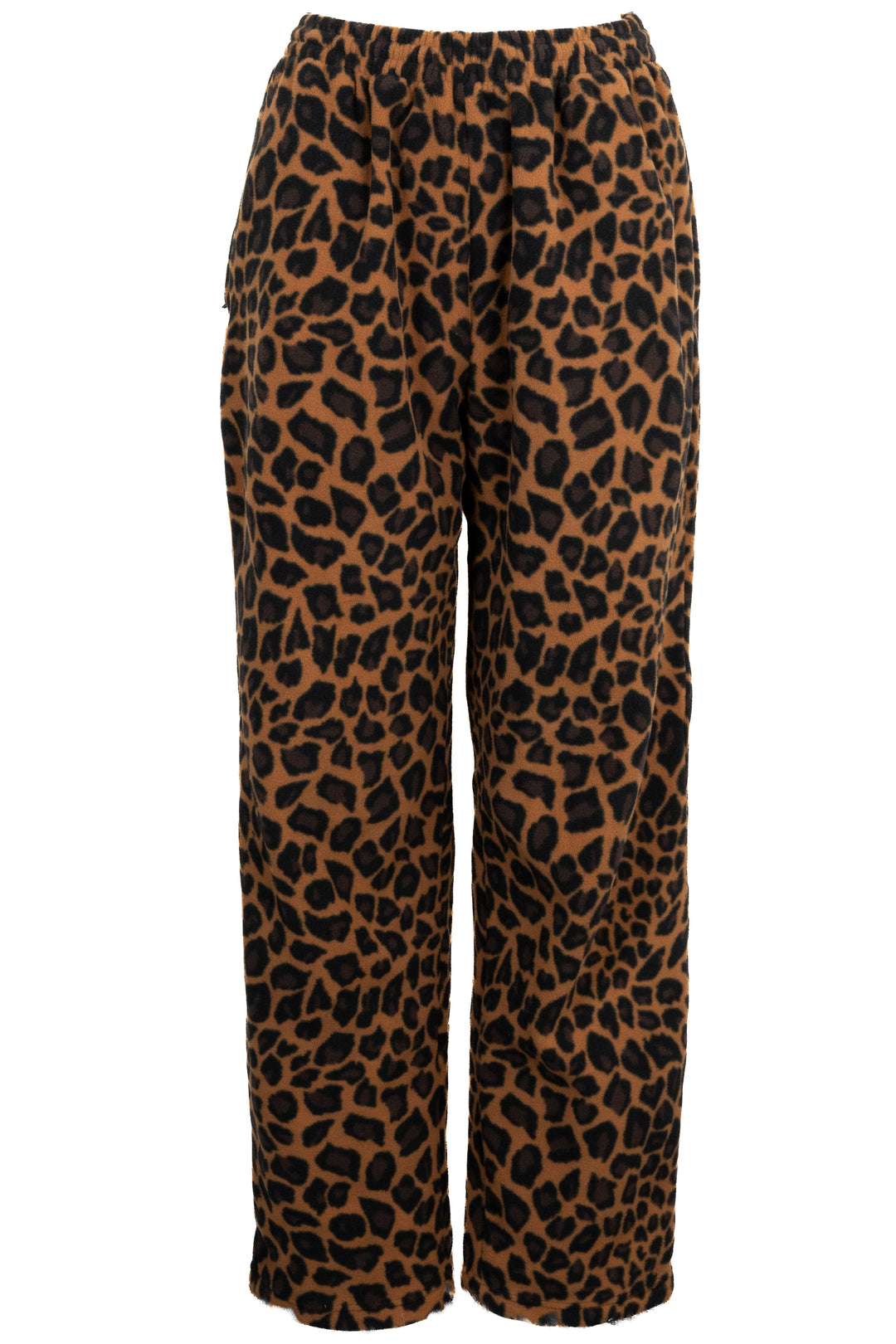 BALENCIAGA Cheetah Print Fleece Pants Brown