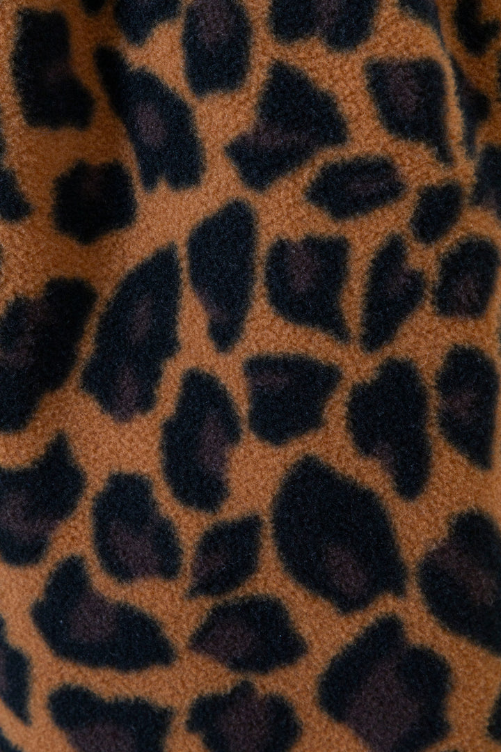 BALENCIAGA Cheetah Print Fleece Pants Brown