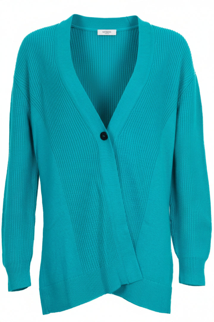 HERMÈS One Button Cardigan Cashmere Turquoise