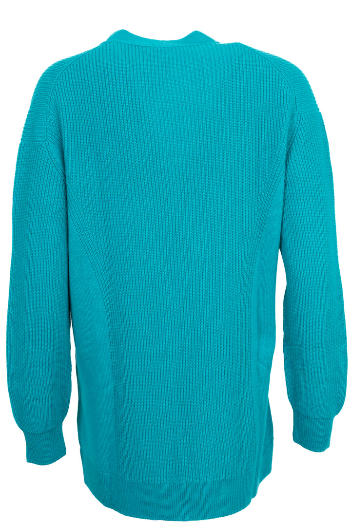 HERMÈS One Button Cardigan Cashmere Turquoise