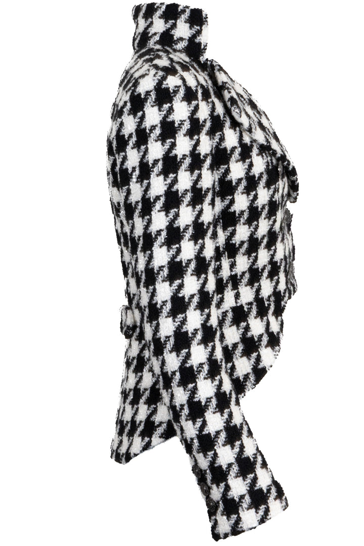 CHANEL 2019 Cropped Double Breasted Jacket Tweed Black