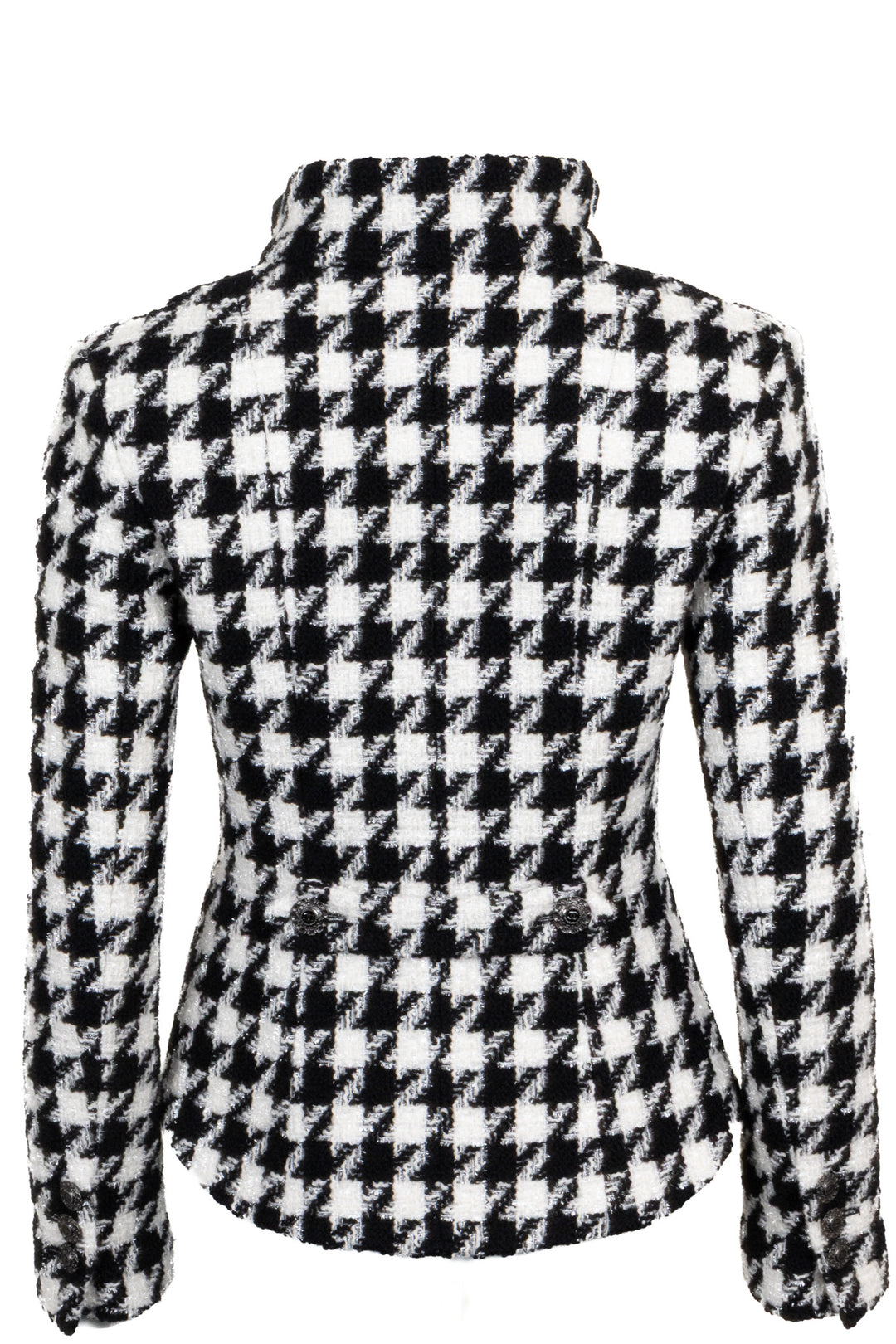 CHANEL 2019 Cropped Double Breasted Jacket Tweed Black