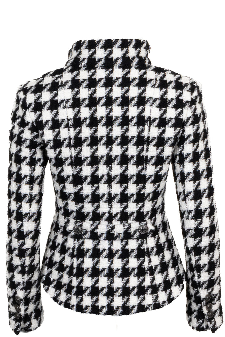 CHANEL 2019 Cropped Double Breasted Jacket Tweed Black