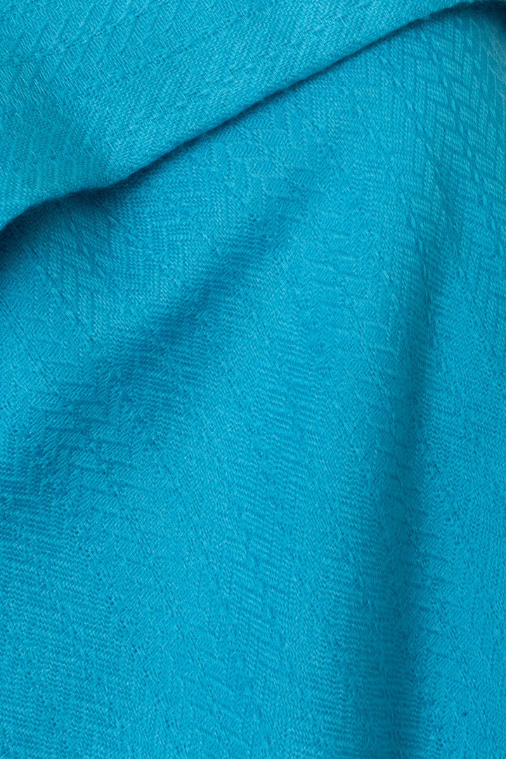 HERMÈS H Fringed Scarf Turquoise