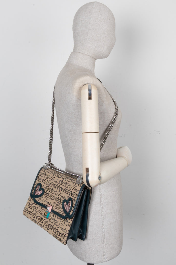 FENDI Kan I Crossbody Bag Beige Green
