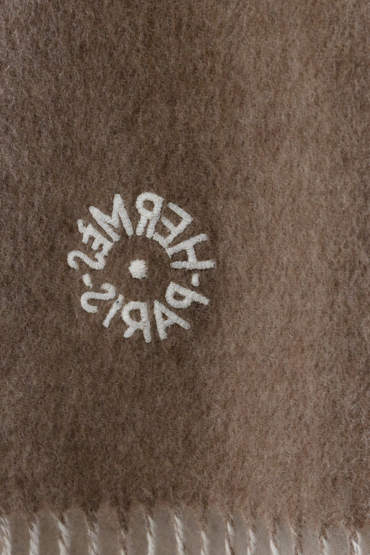 Écharpe réversible à franges HERMÈS en cachemire blanc