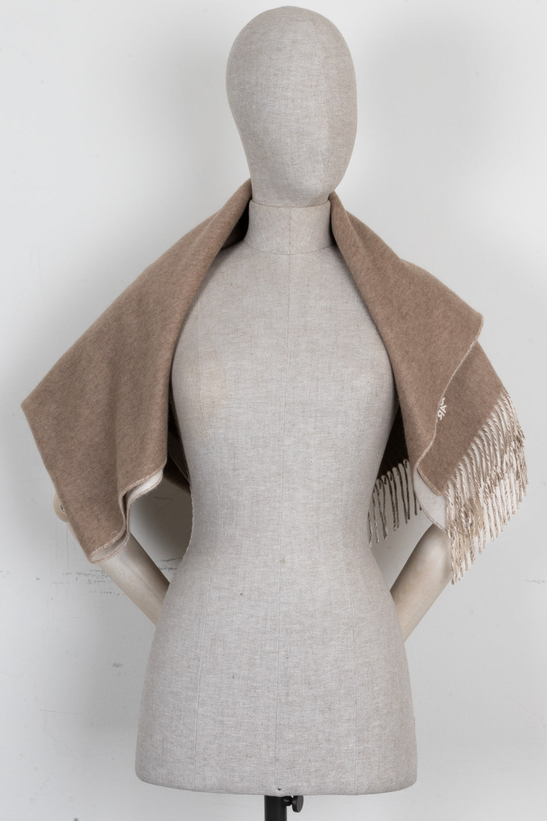 Écharpe réversible à franges HERMÈS en cachemire blanc