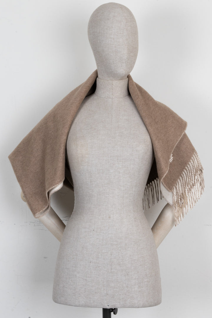 Écharpe réversible à franges HERMÈS en cachemire blanc