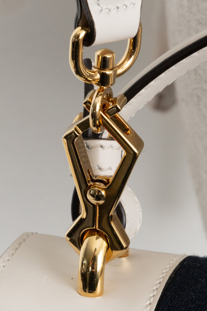 GUCCI Mini Sylvie Top Handle Bag Leather White