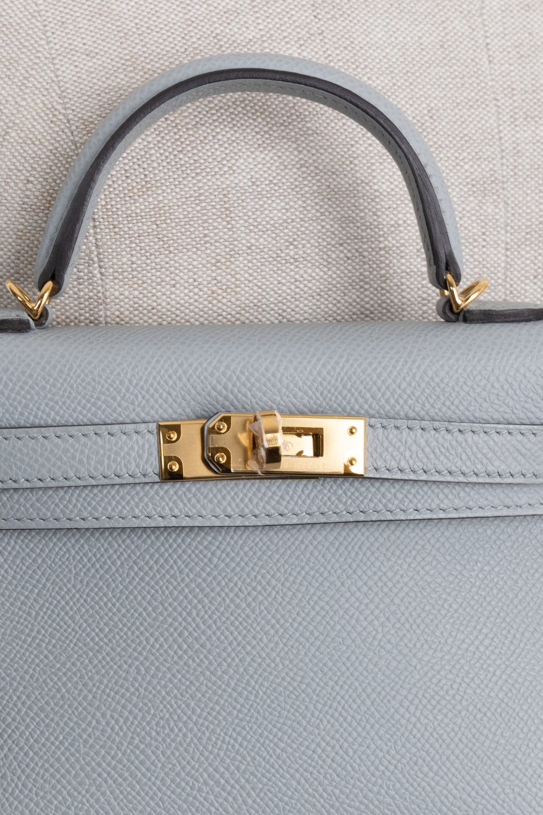 HERMÈS Mini Kelly II Epsom Blue Glacier