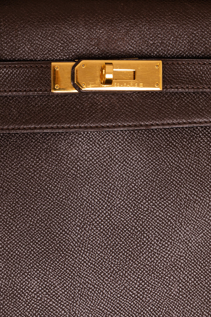 HERMÈS Kelly 35 Sellier Epsom Chocolat