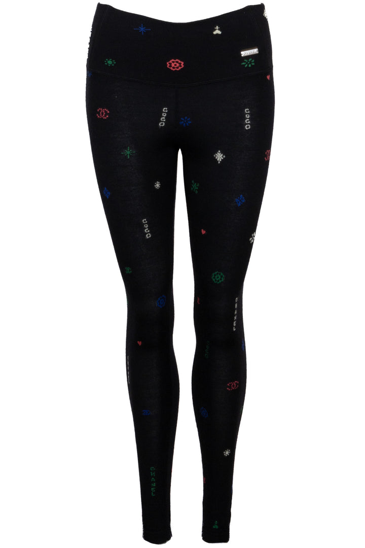 CHANEL 2022 Coco Neige Leggings Cashmere Black