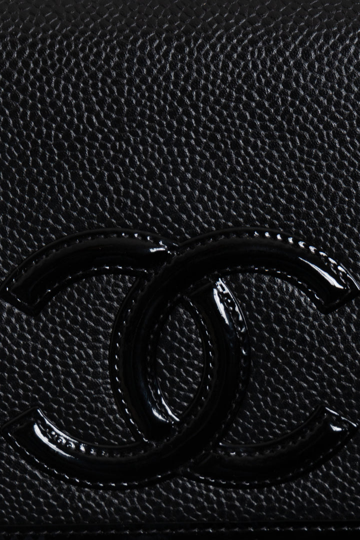 CHANEL Coco Mark WOC Caviar Vernis Noir