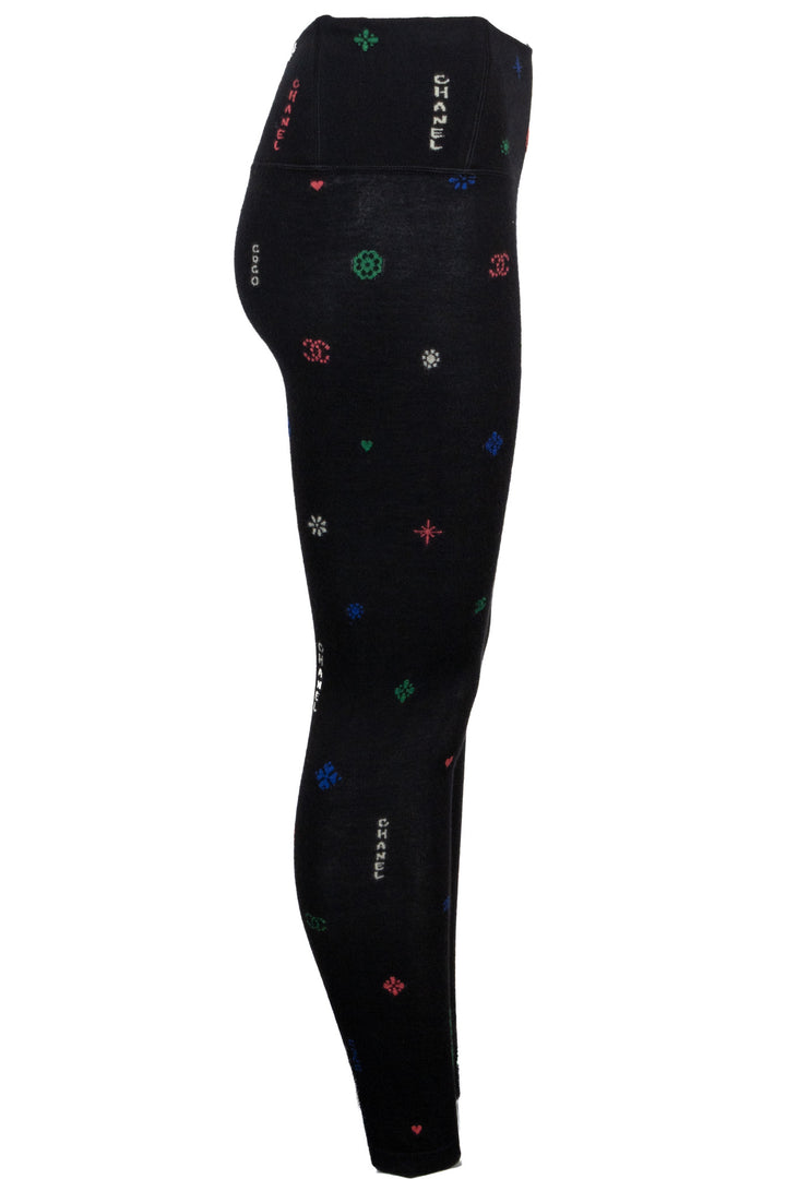 CHANEL 2022 Coco Neige Leggings Cashmere Black