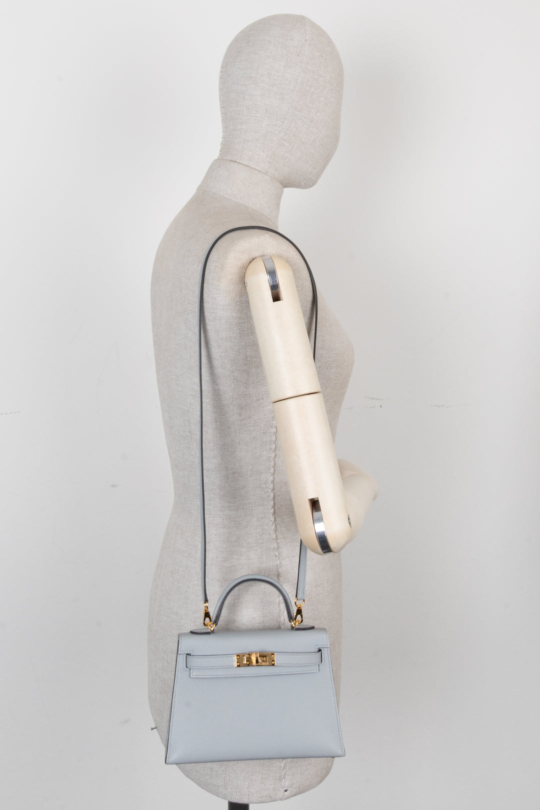 HERMÈS Mini Kelly II Epsom Blue Glacier