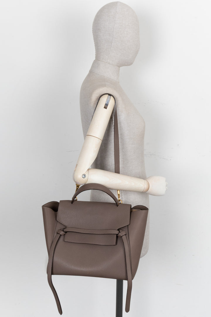 CELINE Belt Bag Mini Leather Taupe