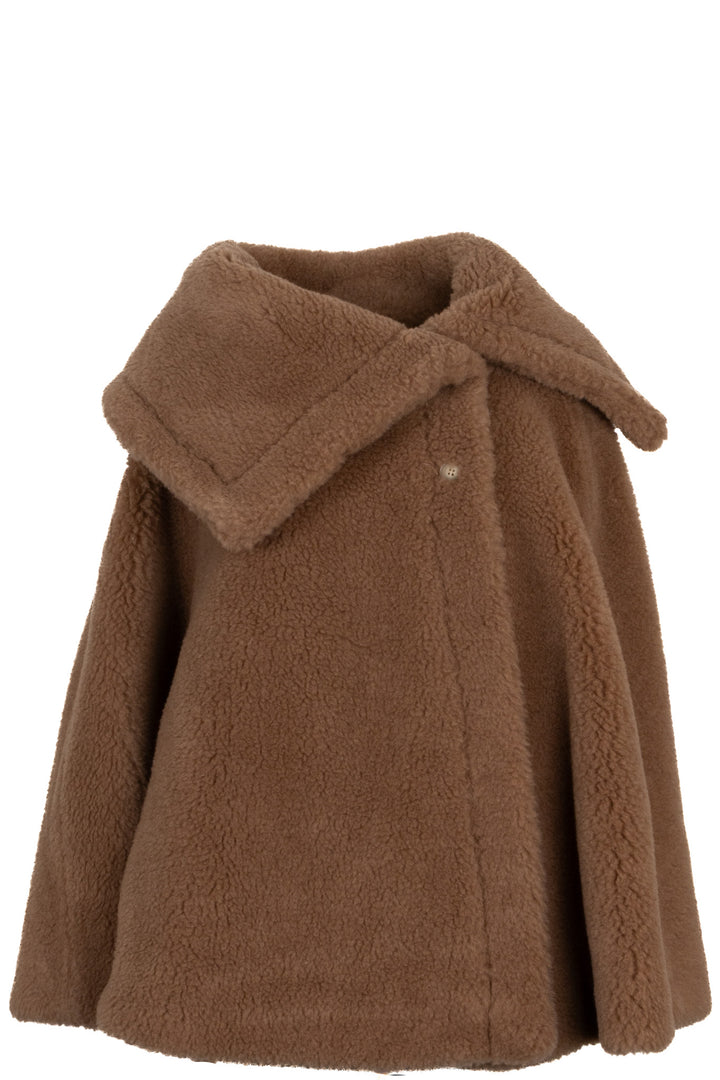 MAX MARA Teddy Poncho Shearling Camel Brown
