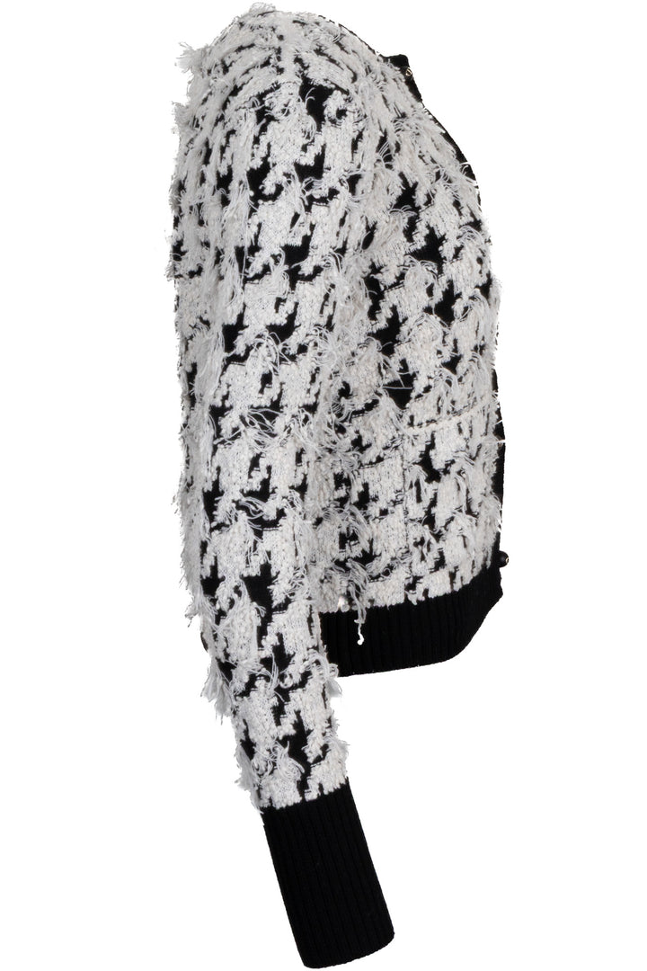 CHRISTIAN DIOR 2025 Houndstooth Fringed Two Piece Wool Black