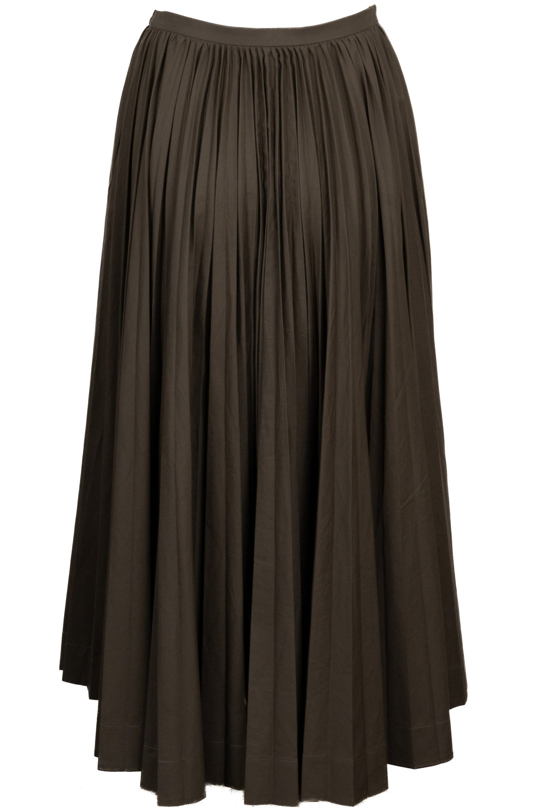 CHRISTIAN DIOR Pleated Midi Skirt Cotton Khaki