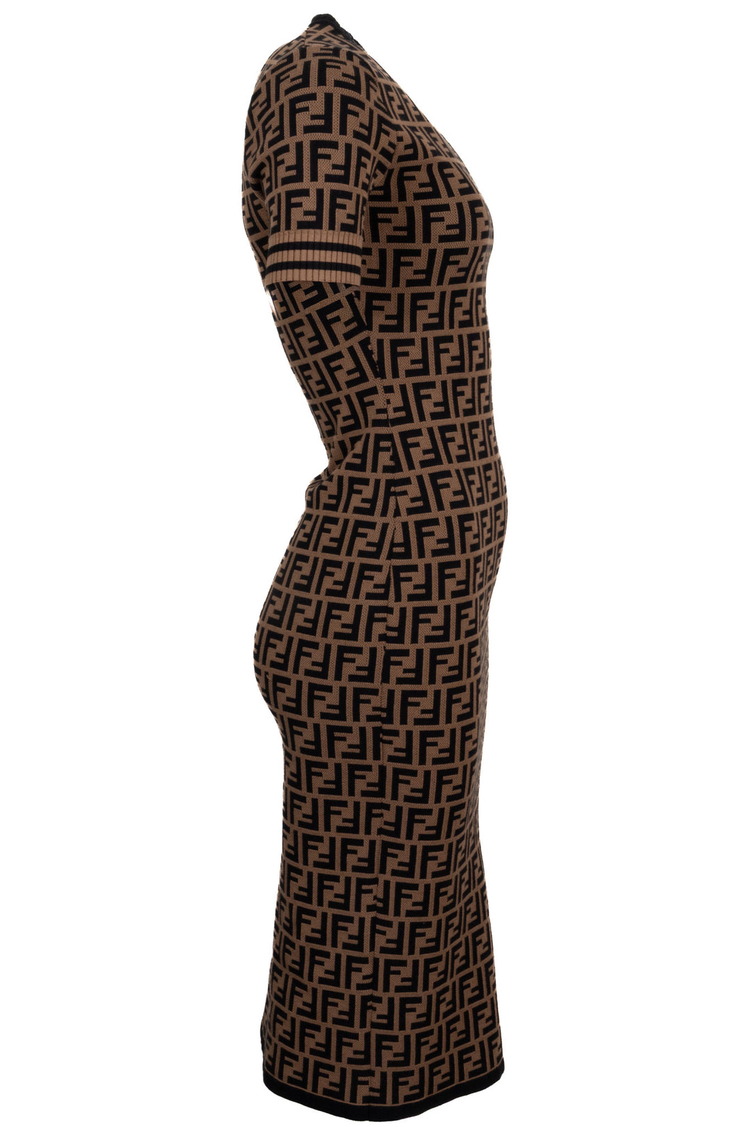 FENDI Zucca Bodycon Dress Brown