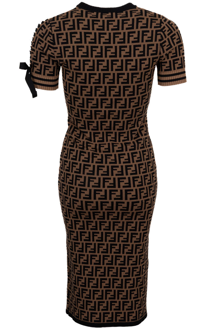 FENDI Zucca Bodycon Dress Brown