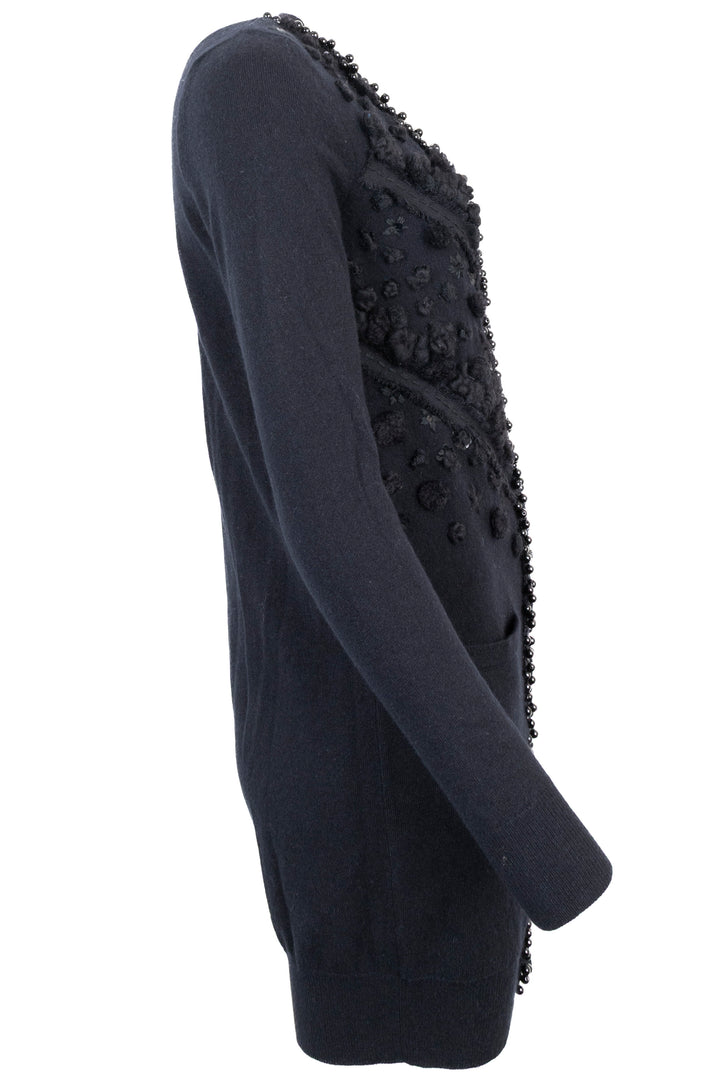 Cardigan en cachemire noir orné de perles CHANEL