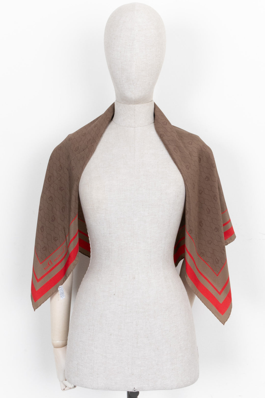 CHRISTIAN DIOR Carré 90 Honeycomb Silk Brown Red