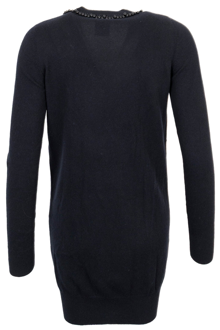 Cardigan en cachemire noir orné de perles CHANEL