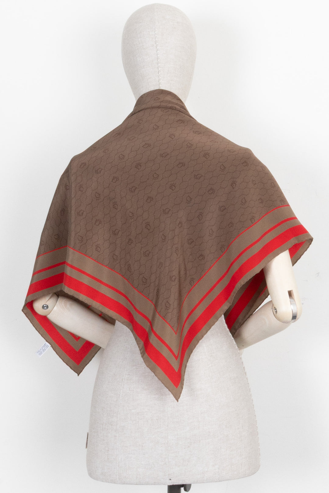 CHRISTIAN DIOR Carré 90 Honeycomb Silk Brown Red