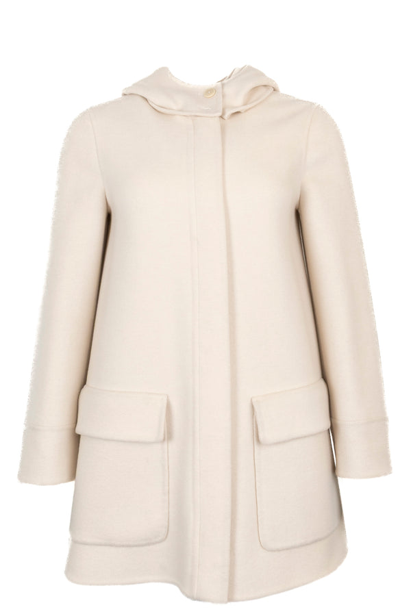 Veste à capuche zippée LORO PIANA en cachemire ivoire