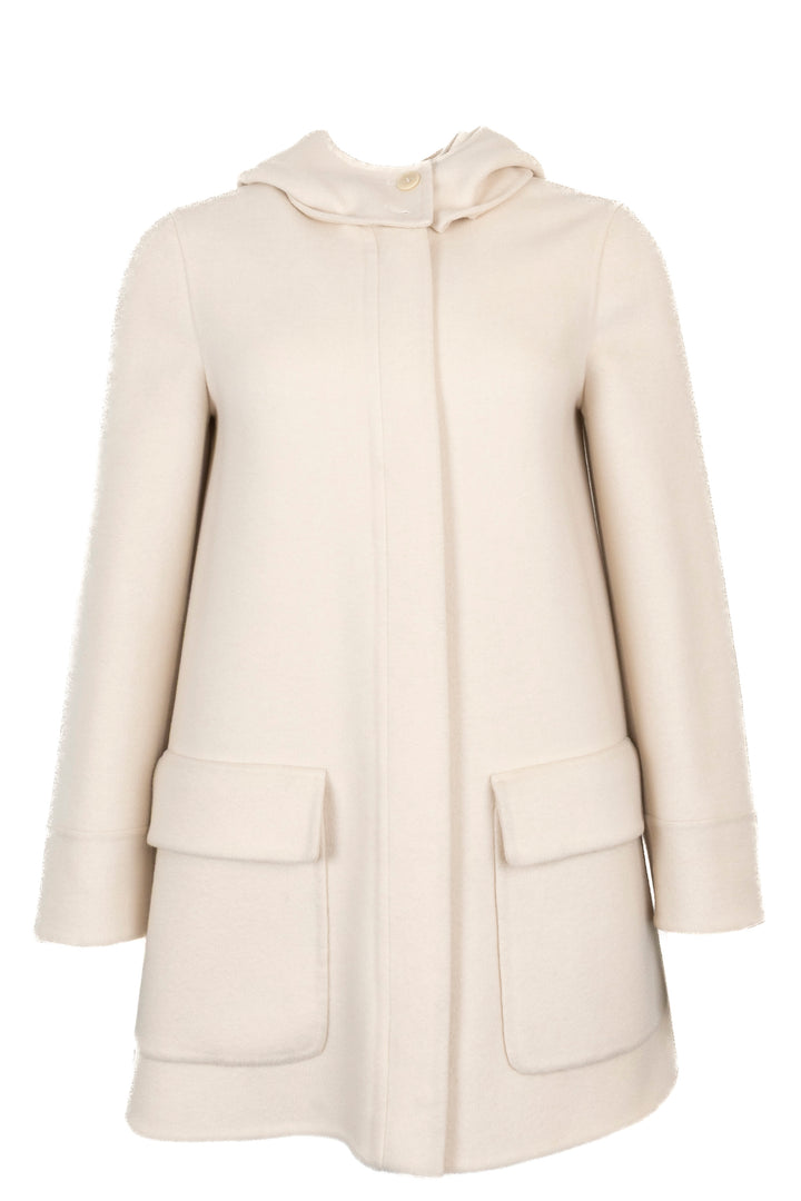 LORO PIANA Zip Hooded Jacket Cashmere Ivory