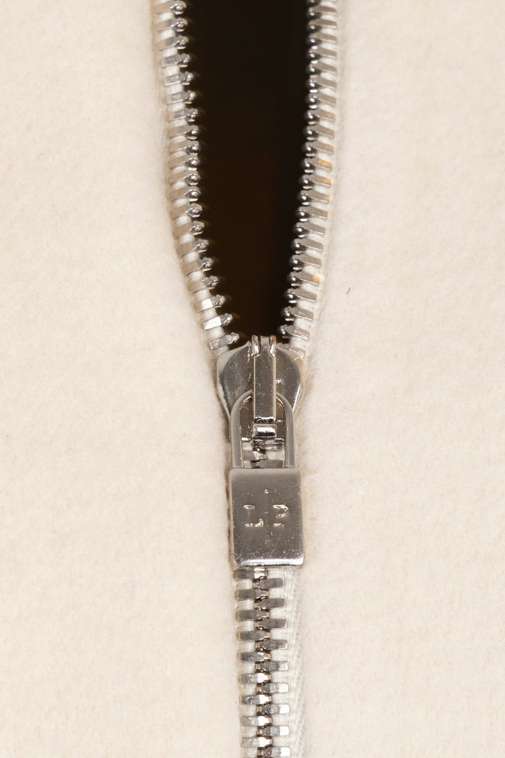 LORO PIANA Zip Hooded Jacket Cashmere Ivory