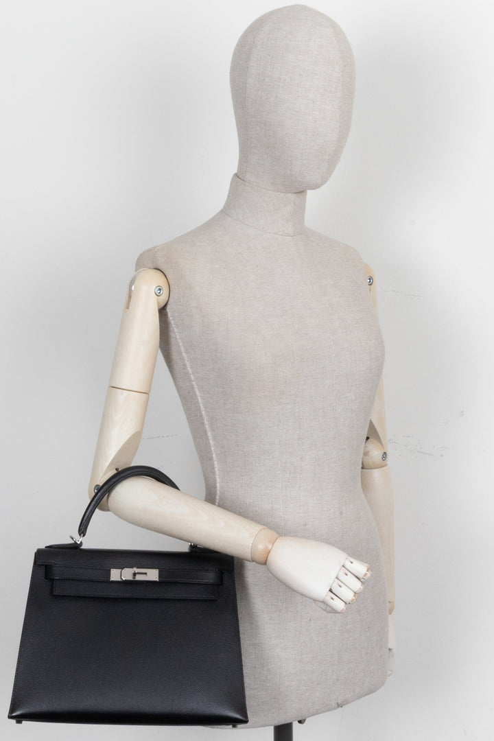 HERMÈS Kelly 28 Sellier Epsom Black