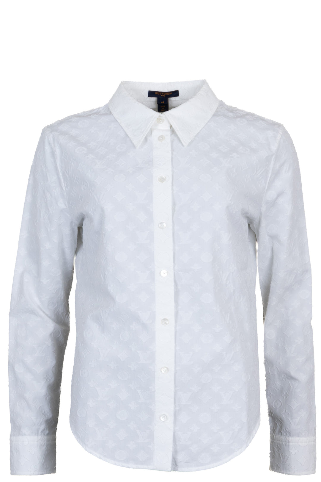 LOUIS VUITTON Monogram Blouse Cotton White
