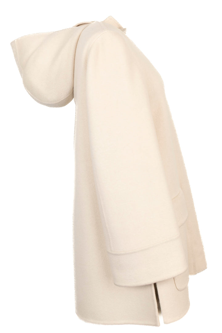 LORO PIANA Zip Hooded Jacket Cashmere Ivory