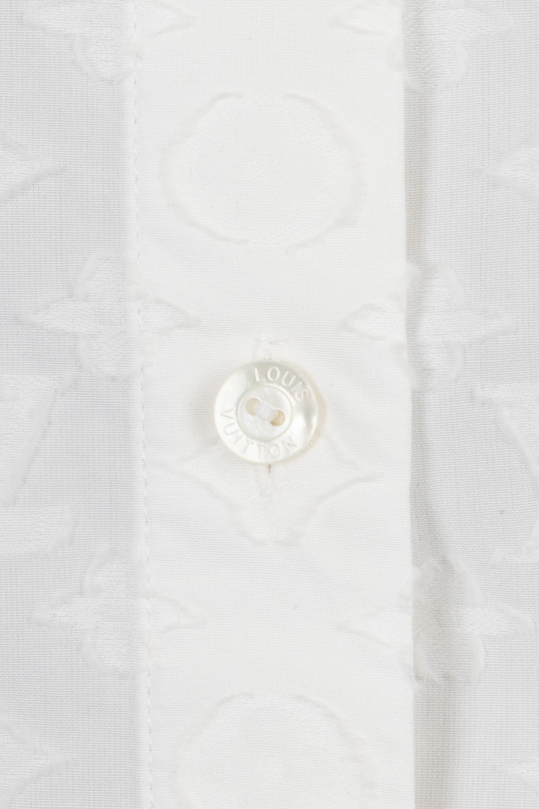 LOUIS VUITTON Monogram Blouse Cotton White