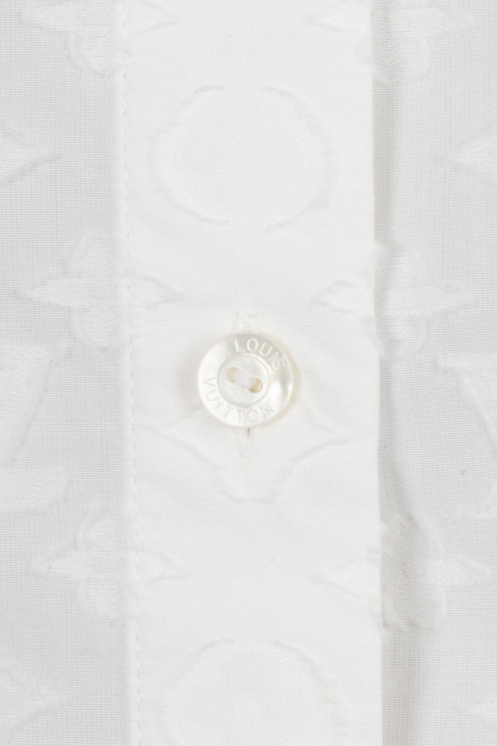 LOUIS VUITTON Monogram Blouse Cotton White