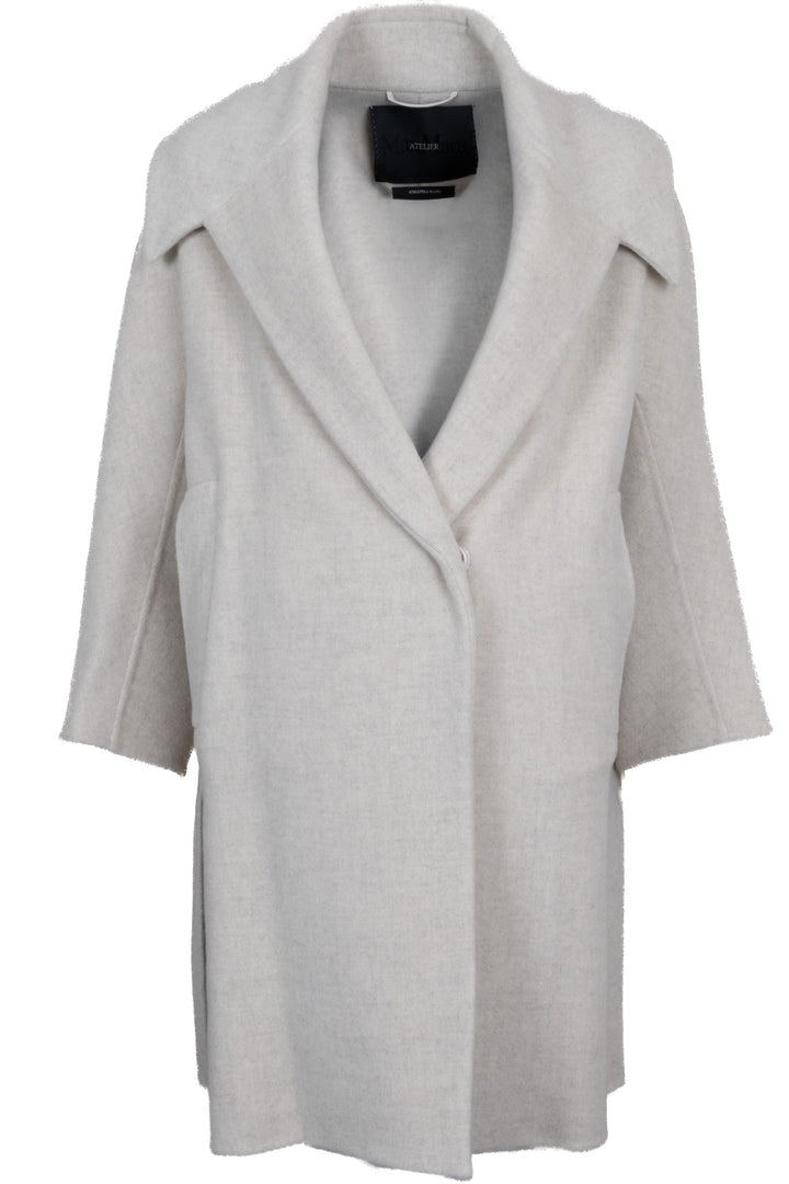 Manteau à col large Max Mara Atelier en cachemire beige