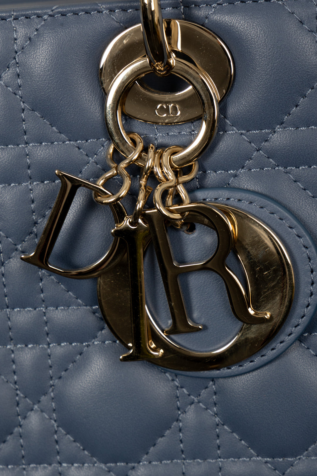 CHRISTIAN DIOR Large Lady Dior Cannage Blue