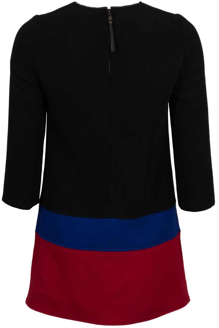LOUIS VUITTON Fringed Striped Wool Dress Black