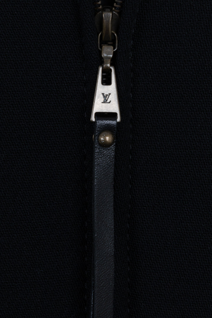 LOUIS VUITTON Fringed Striped Wool Dress Black