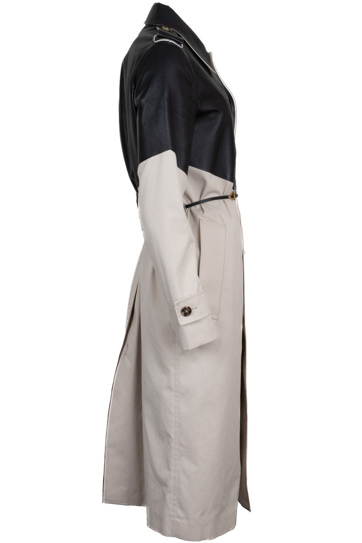 BOTTEGA VENETA 2020 Triangle Belted Trench Coat Leather Black